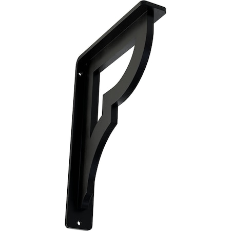 Ekena Millwork Bradford Wrought Iron Bracket, (Single center brace), Powder Coated Black 1 1/2"W x 5 1/2"D x 8"H BKTM01X05X08SBR